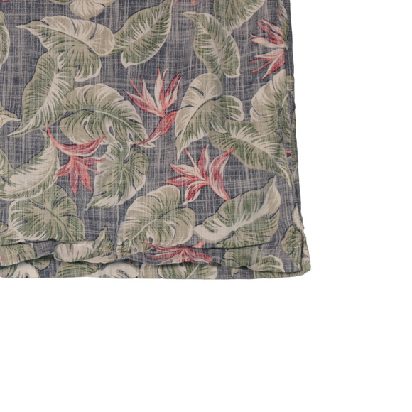 Joe Fresh Button Shirt Men Blue Floral Reverse Weave Print Cotton Short Sleeve - Picture 5 of 10